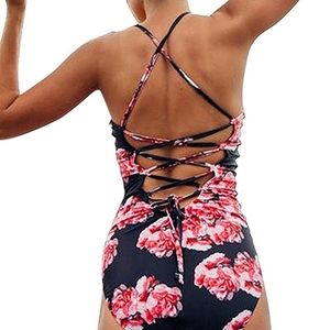 Floral One Piece Swimsuit Bikini Bathing Sz 10
